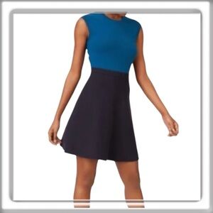 Club Monaco Kiloa Sweater Dress Sleeveless Fit & Flare Navy Marine Size Large